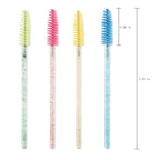 100 Pcs Crystal Eyelash Brush Mascara Wands Disposable Eyebrow/Lash Brushes for Eyelashes Extensions Eye Makeup Kit Lashes Applicator Tool Spoolies (Crystal Blue)