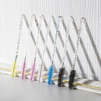 100 Pcs Crystal Eyelash Brush Mascara Wands Disposable Eyebrow/Lash Brushes for Eyelashes Extensions Eye Makeup Kit Lashes Applicator Tool Spoolies (Crystal Blue)